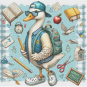 Cool School Duck retour à l'école Stickers (Devant)