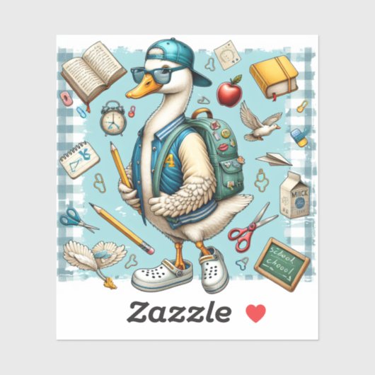 Cool School Duck terug naar school Stickers (Vel)
