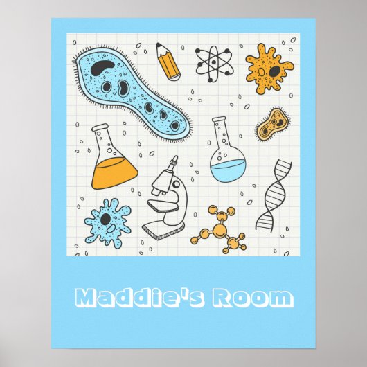 Cool science biologie fille nom de chambre affiche (Devant)
