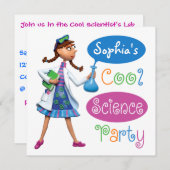 Cool Science Birthday Party for Girls Kaart (Voorkant / Achterkant)