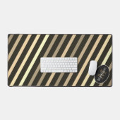 Cool sépia rétro rayures géométriques Monogramme (Clavier et souris)
