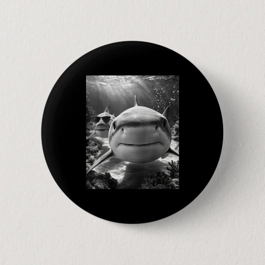 Cool Shark Animal Selfie  Ronde Button 5,7 Cm (Voorkant)