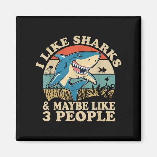 Cool Shark Art Men Women Great White Hammerhead Sh Magneet (Voorkant)