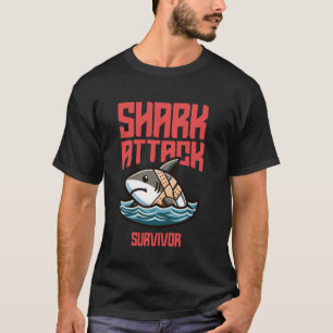 Cool Shark Attack Survivor letsel Strand Funny Sha T-shirt