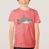 Cool Shark Cartoon Illustration Tri-Blend Shirt (Voorkant)