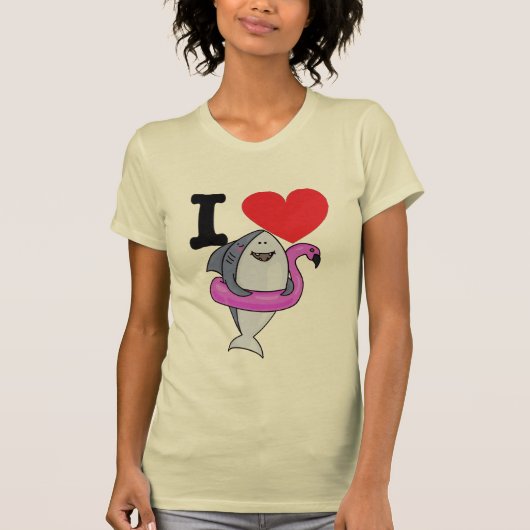 Cool Shark design love - Strandwoordgrap Funny Sha T-shirt (Voorkant)