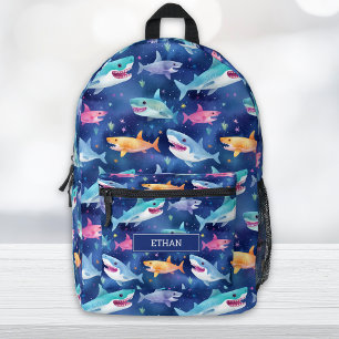 Cool Shark patroon Afdrukken Bedrukte Rugzak