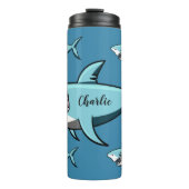 Cool Sharks, aangepaste naam tumbler Thermosbeker (Voorkant)