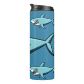Cool Sharks, aangepaste naam tumbler Thermosbeker (Geroteerd rechts)
