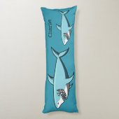 Cool Sharks nom personnalisé coussin du corps (Dos (Vertical))