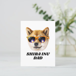 Cool Shiba Inu Dad Wearing Glasses Vaderdag Briefkaart
