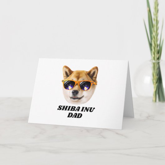 Cool Shiba Inu-papa die een bril draagt Vaderdag Kaart (Voorkant)