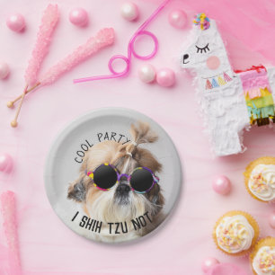 Cool Shih Tzu je niet leuk vindt om schattige zonn Papieren Bordje