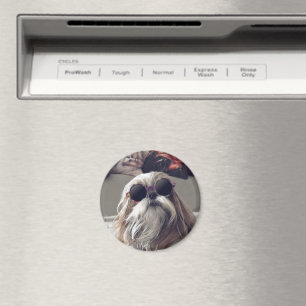Cool Shih Tzu lange haar  zonnebril Foto Magneet