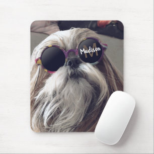 Cool Shih Tzu  retro bril Foto Monogram Muismat