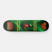 Cool Shiny Green Monogrammed Octopus Skateboard (Horizontaal)