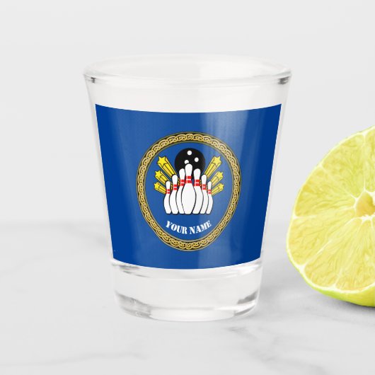 COOL! Shot glas-Bowling- Aangepaste Bowler - Naam Glas (Voorkant)