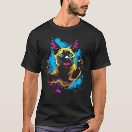 Cool Siamese Cat T-shirt (Voorkant)