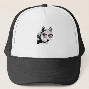 Cool Siberian Husky Dog Trucker Pet