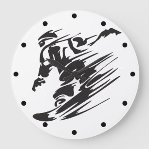 Cool Silhouette Snowboarding Mountain Wall klok