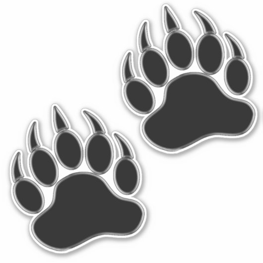 Cool Silver Black Beer Paw Sticker (Voorkant)