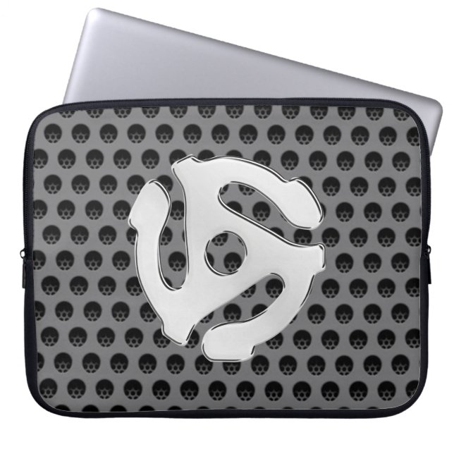 COOL Silver Chrome als 45-afstandsbediening DJ afd Laptop Sleeve (Voorkant)