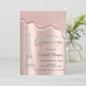 Cool Silver Glitter Drivers, Eiffeltoren Quinceañe Kaart (Staand voorkant)