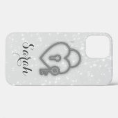 Cool Silver Heart Coque-Mate coque iphone (Verso (horizontal))