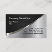 Cool Silver Metallic look Construction Business Ca Visitekaartje (Voorkant)