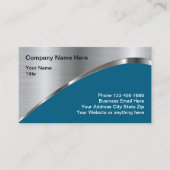 Cool Silver Metallic look Construction Visitekaartje (Voorkant)