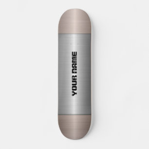 Cool Silver Stainless Steel Metal Skateboard