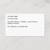 Cool simple Handyman Cartes de visite (Dos)