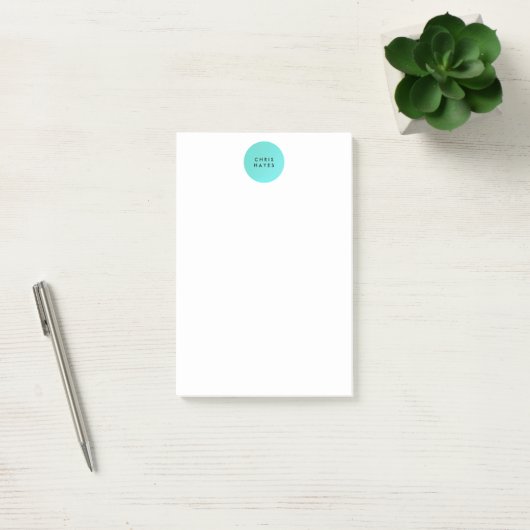 Cool Simple Modern Designer Turquoise Blue Circle Post-it® Notes (Kantoor)