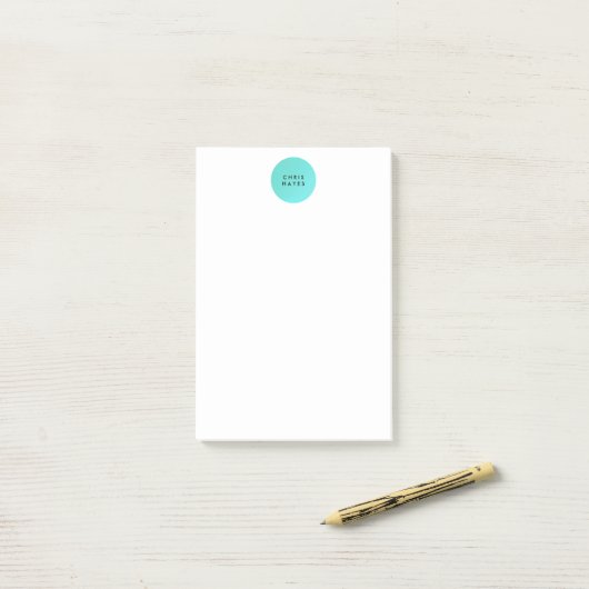 Cool Simple Modern Designer Turquoise Blue Circle Post-it® Notes (Op bureau)