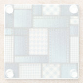Cool simulated Blue Denim Fabric Glazen Onderzetter (Achterkant)