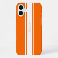 Cool Sinaasappel White Racing Stripes Gold Monogra