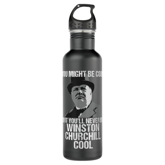 Cool Sir Winston Churchill Funny British History Waterfles (Voorkant)