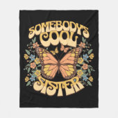 Cool Sister Butterfly Wild Flower  Retro Fleece Deken (Voorkant)