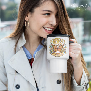 Cool Sister Butterfly Wild Flower  Retro Reisbeker