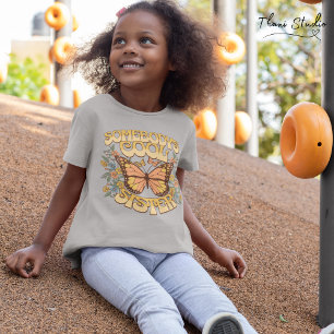 Cool Sister Butterfly Wild Flower  Retro T-shirt