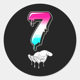 Cool Six Seven 6 7 Meme Gen Alpha S-lang Kostuum M Ronde Sticker