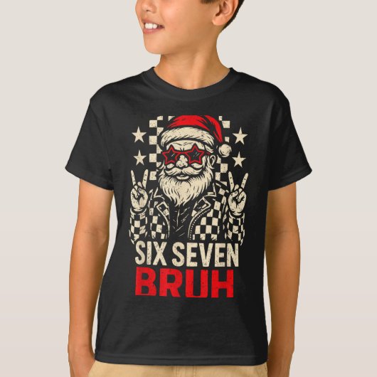Cool Six Seven Bruh Santa Kids Christmas Party 67 T-shirt (Voorkant)