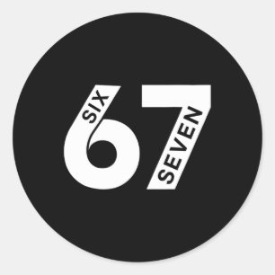 Cool Six Seven Nummer Gen Alpha Slang 6 7 Trend Ronde Sticker