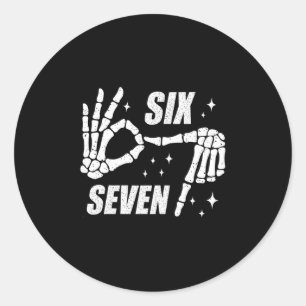Cool Six Seven Nummer Gen Alpha Slang 6 7 Trending Ronde Sticker