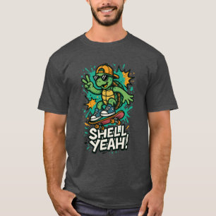Cool Skateboard Funny Turtle Pun T-Shirt