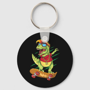 Cool Skateboardende Dinosaur Skater Dabbing T Rex  Sleutelhanger