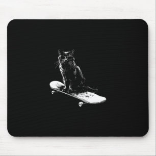Cool Skateboardende Kat Met Zonnebril Voor Mannen Muismat