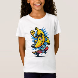 Cool Skateboarder Banana Cartoon Art T-shirt
