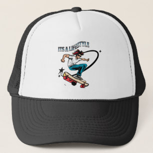 Cool Skateboarder Leuke Quote Het is een Levenssti Trucker Pet