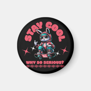 Cool Skateboarding Bunny Magneet